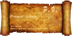 Pungor Vince névjegykártya